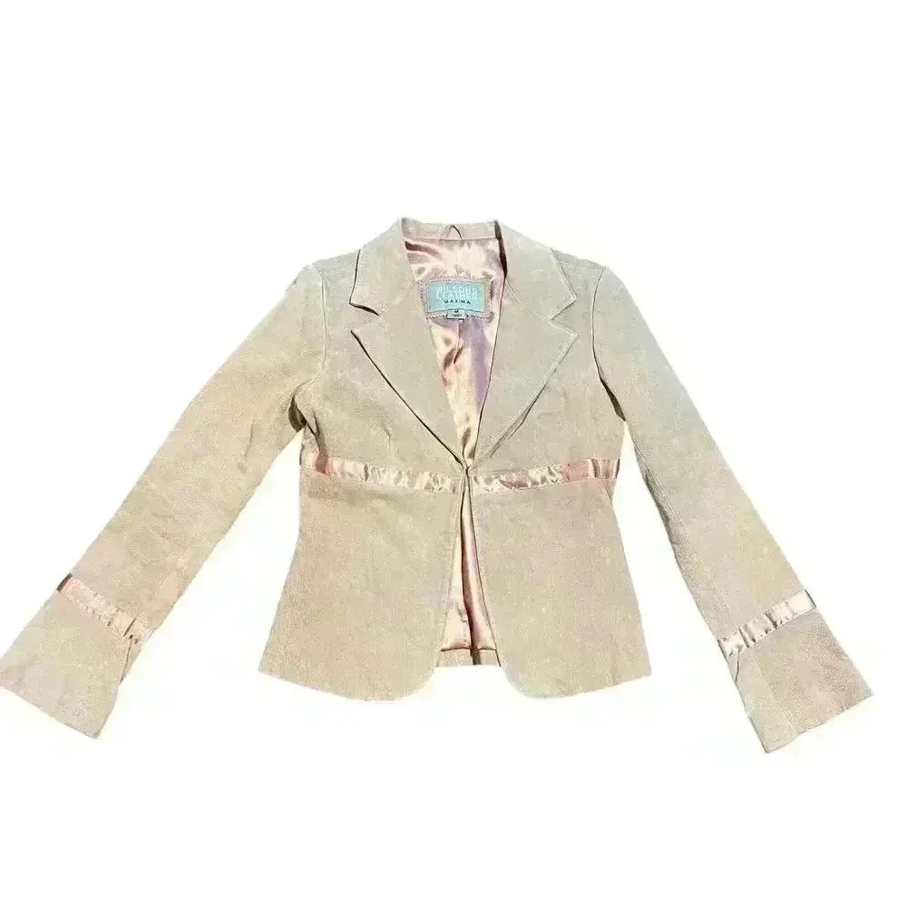 Vintage 90's Y2K Wilson's Leather Women's Suede Jacket Dusty Pink Size Medium